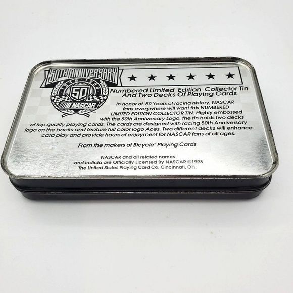 Nascar 50th Anniversary Deck of Cards Limited Edition Collector Tin Bicycle Play - Picture 4 of 6